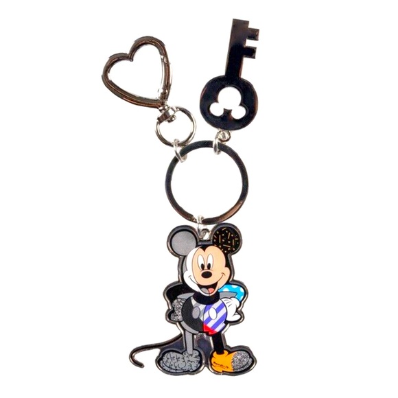 BNWT MICKEY MOUSE 100TH ANNIVERSARY KEYCHAIN BY POP ARTIST ROMERO BRITTO 2023 - Picture 1 of 9